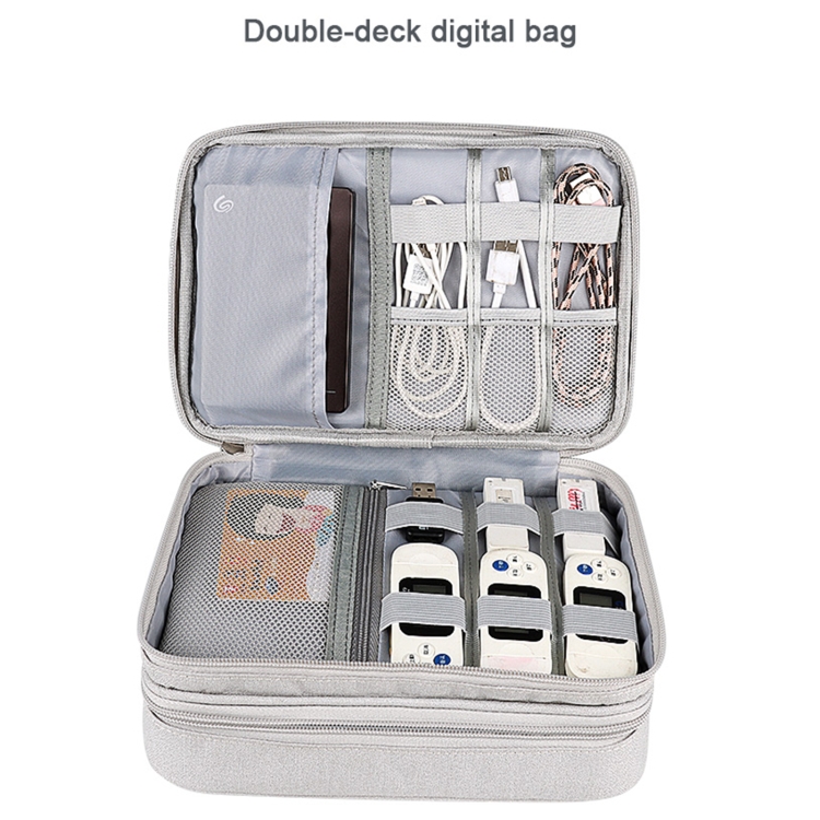 SM02S Double-layer Multifunctional Digital Accessory Storage Bag(Pink) SM02S Double-layer Multifunctional Digital Accessory Storage Bag(Pink)