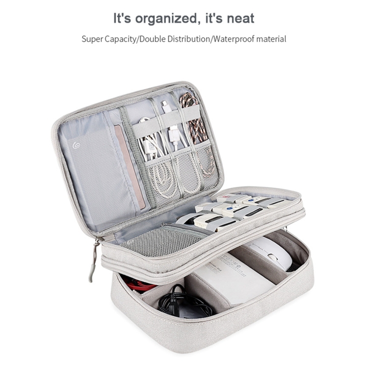 SM02S Double-layer Multifunctional Digital Accessory Storage Bag(Pink) SM02S Double-layer Multifunctional Digital Accessory Storage Bag(Pink)