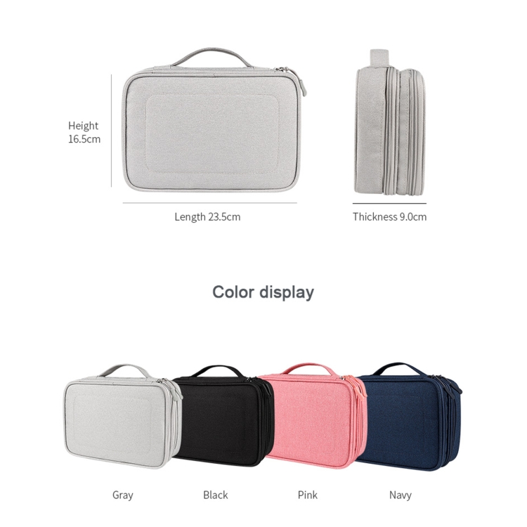 SM02S Double-layer Multifunctional Digital Accessory Storage Bag(Pink) SM02S Double-layer Multifunctional Digital Accessory Storage Bag(Pink)
