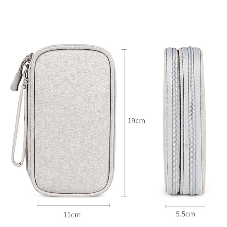 SM05 Double-layer Digital Accessory Storage Bag with Lanyard(Navy Blue) SM05 Double-layer Digital Accessory Storage Bag with Lanyard(Navy Blue)