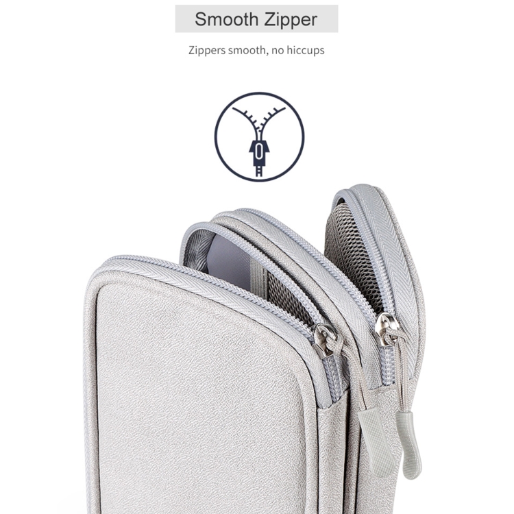 SM05 Double-layer Digital Accessory Storage Bag with Lanyard(Navy Blue) SM05 Double-layer Digital Accessory Storage Bag with Lanyard(Navy Blue)