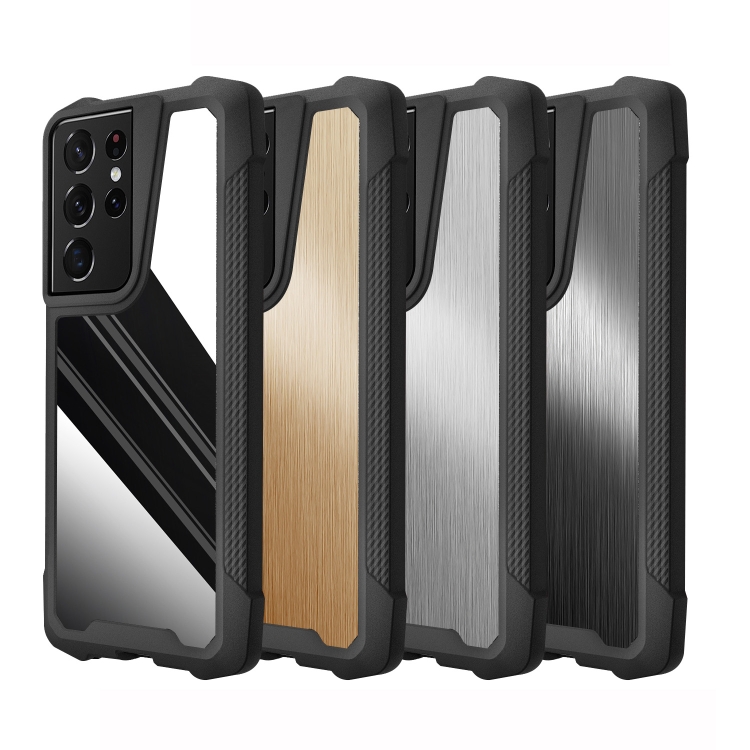 For Samsung Galaxy S21 Ultra 5G Stainless Steel Metal PC Back Cover + TPU Heavy Duty Armor Shockproof Case(Mirror Black) For Samsung Galaxy S21 Ultra 5G Stainless Steel Metal PC Back Cover + TPU Heavy Duty Armor Shockproof Case(Mirror Black)