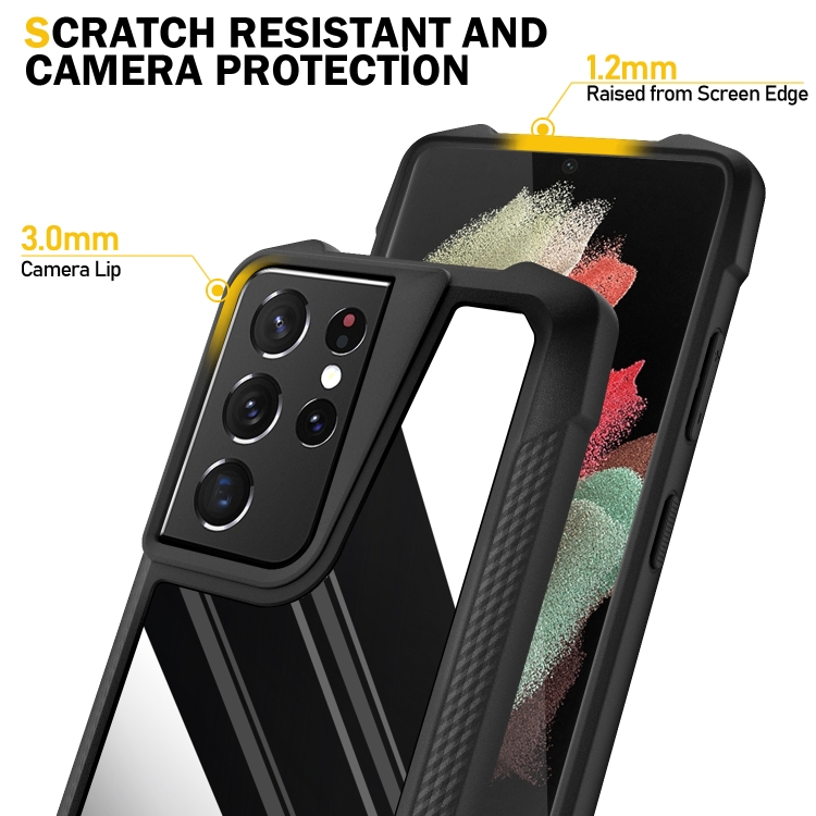 For Samsung Galaxy S21 Ultra 5G Stainless Steel Metal PC Back Cover + TPU Heavy Duty Armor Shockproof Case(Mirror Black) For Samsung Galaxy S21 Ultra 5G Stainless Steel Metal PC Back Cover + TPU Heavy Duty Armor Shockproof Case(Mirror Black)