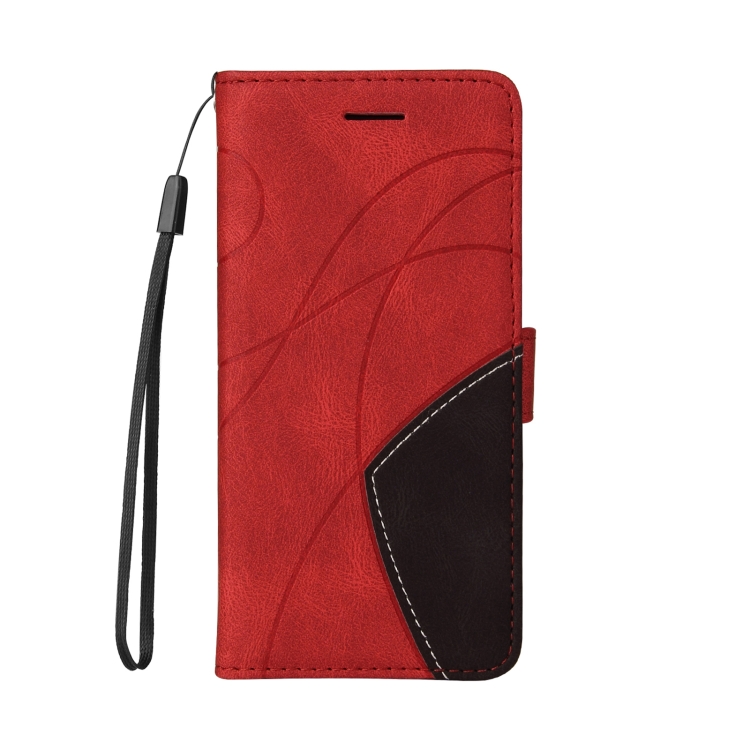 For iPhone SE 2022 / SE 2020 / 8 / 7 Dual-color Splicing Horizontal Flip PU Leather Case with Holder & Card Slots & Wallet(Red) For iPhone SE 2022 / SE 2020 / 8 / 7 Dual-color Splicing Horizontal Flip PU Leather Case with Holder & Card Slots & Wallet(Red)