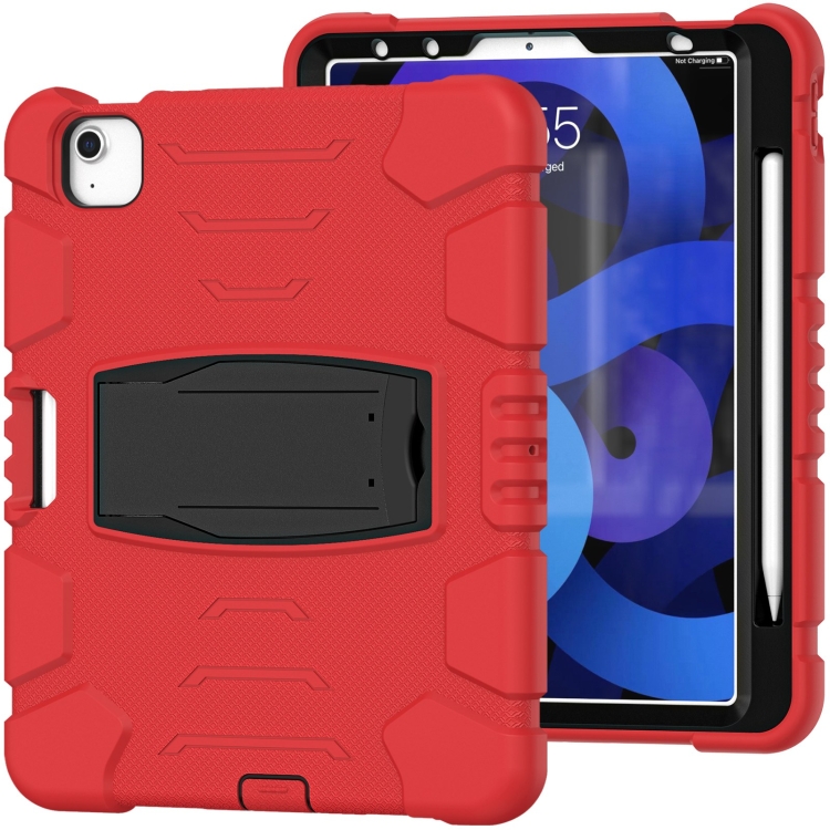 3-Layer PC + Silicone Shockproof Tablet Case with Holder For iPad Air 2020 / 2022 10.9 / Pro 11 2022 / 2021 / 2020 / 2018(Red+Black) 3-Layer PC + Silicone Shockproof Tablet Case with Holder For iPad Air 2020 / 2022 10.9 / Pro 11 2022 / 2021 / 2020 / 2018(Red+Black)