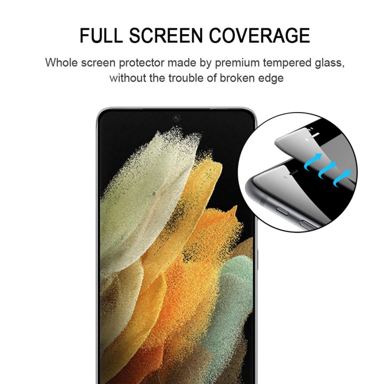 Pour Samsung Galaxy S21 Ultra 5G 25pcs Full Glue 9H HD 3D Film de verre  trempé à bord incurvé (Noir)