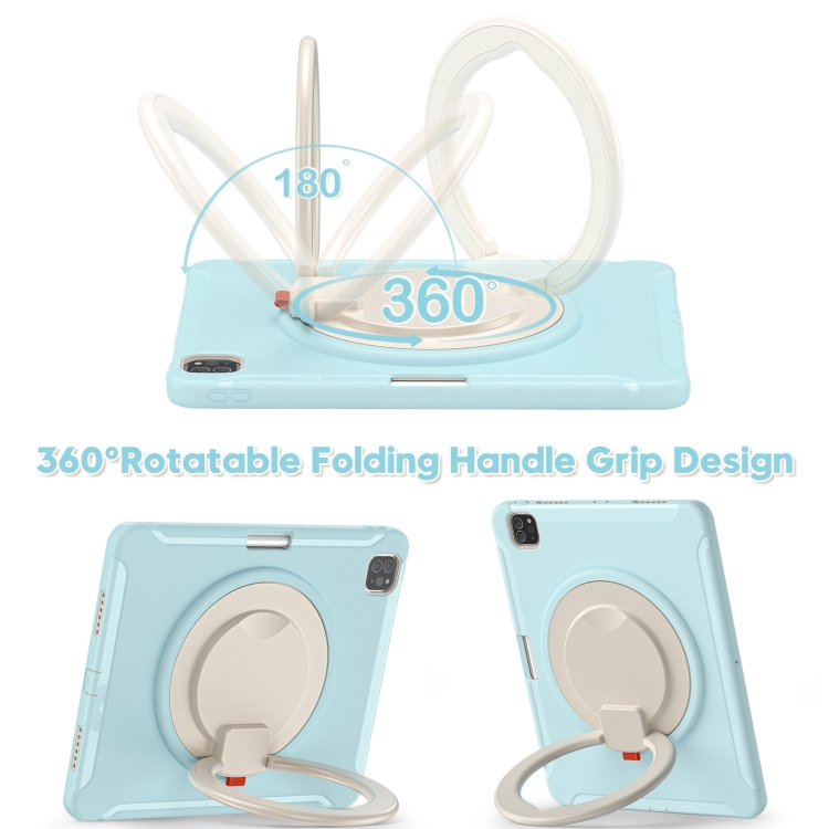 Shockproof TPU + PC Protective Case with 360 Degree Rotation Foldable Handle Grip Holder & Pen Slot For iPad Pro 12.9 2020 / 2018(Ice Crystal Blue) Shockproof TPU + PC Protective Case with 360 Degree Rotation Foldable Handle Grip Holder & Pen Slot For iPad Pro 12.9 2020 / 2018(Ice Crystal Blue)