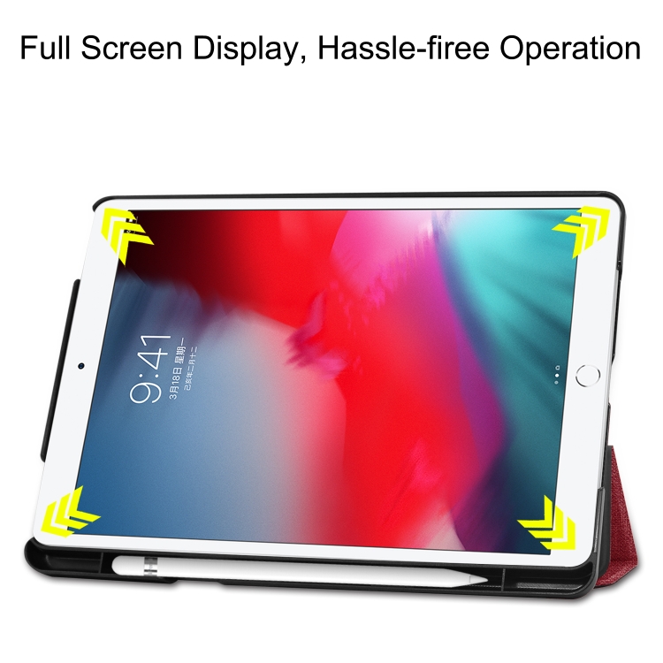 For iPad 10.2 2021 / 2020 / 2019 / Air 3 / Pro 10.5 / iPad 10.2 2020 Denim Texture Horizontal Flip Leather Case with Three-folding Holder & Sleep / Wake-up Function(Wire Red) For iPad 10.2 2021 / 2020 / 2019 / Air 3 / Pro 10.5 / iPad 10.2 2020 Denim Texture Horizontal Flip Leather Case with Three-folding Holder & Sleep / Wake-up Function(Wire Red)