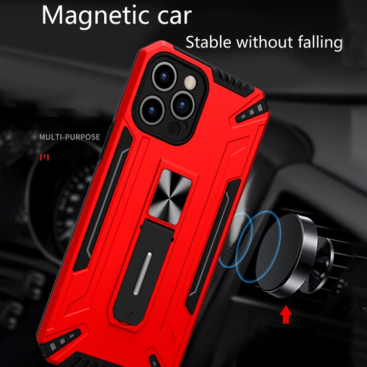 For iPhone 12 War-god Armor TPU + PC Shockproof Magnetic Protective Case with Folding Holder(Black) For iPhone 12 War-god Armor TPU + PC Shockproof Magnetic Protective Case with Folding Holder(Black)