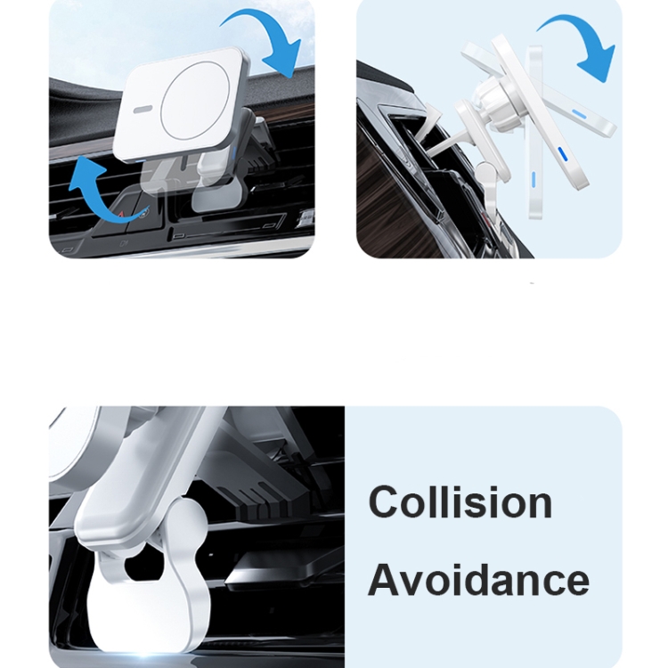 adj-987 15W Magsafe Magnetic Car Air Outlet Wireless Charger with LED Indicator(White)