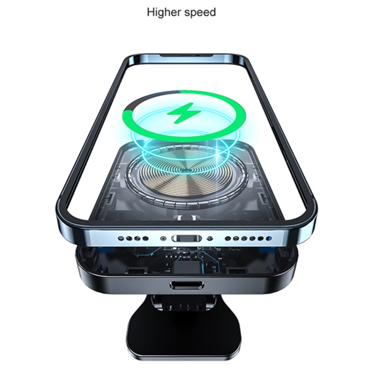 adj-987 15W Magsafe Magnetic Car Air Outlet Wireless Charger with LED Indicator(White)
