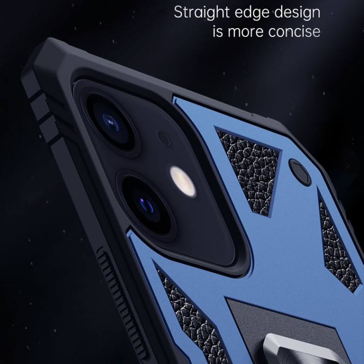 For iPhone 12 / 12 Pro 10pcs Variety Armor TPU + PC Shockproof Magnetic Protective Case with Folding Clip Holder(Navy Blue) For iPhone 12 / 12 Pro 10pcs Variety Armor TPU + PC Shockproof Magnetic Protective Case with Folding Clip Holder(Navy Blue)
