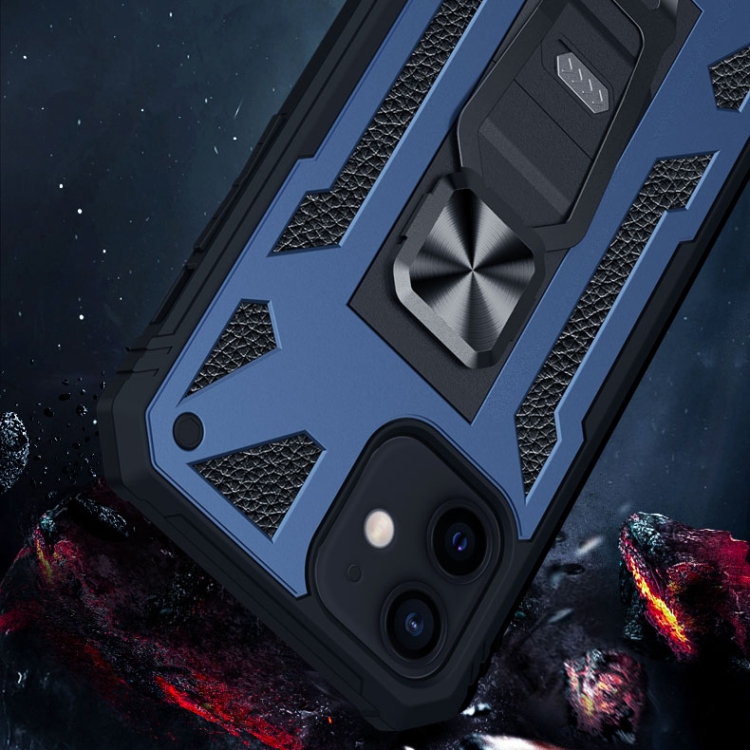 For iPhone 12 / 12 Pro 10pcs Variety Armor TPU + PC Shockproof Magnetic Protective Case with Folding Clip Holder(Navy Blue) For iPhone 12 / 12 Pro 10pcs Variety Armor TPU + PC Shockproof Magnetic Protective Case with Folding Clip Holder(Navy Blue)