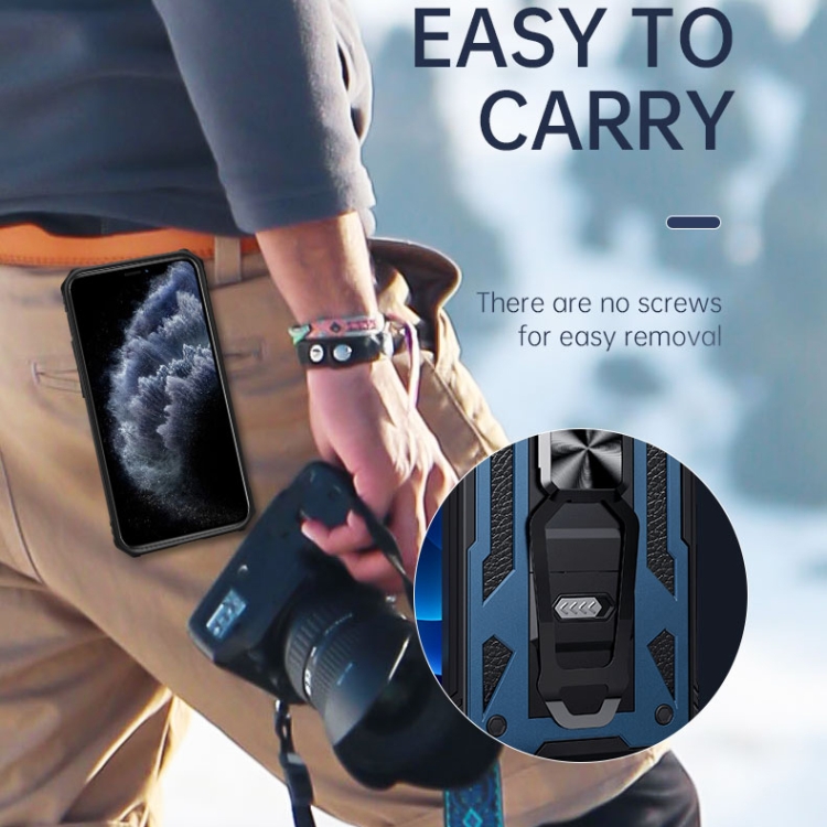 For iPhone 12 / 12 Pro 10pcs Variety Armor TPU + PC Shockproof Magnetic Protective Case with Folding Clip Holder(Navy Blue) For iPhone 12 / 12 Pro 10pcs Variety Armor TPU + PC Shockproof Magnetic Protective Case with Folding Clip Holder(Navy Blue)
