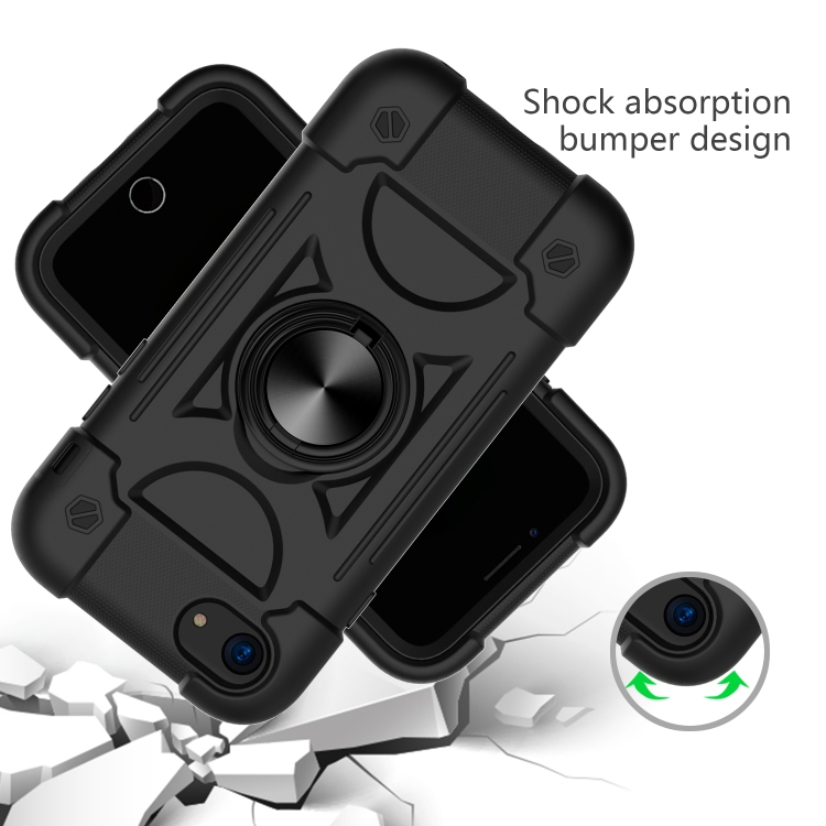 Shockproof Silicone + PC Protective Case with Dual-Ring Holder For iPhone 6/6s/7/8/SE 2022 / SE 2020(Black) Shockproof Silicone + PC Protective Case with Dual-Ring Holder For iPhone 6/6s/7/8/SE 2022 / SE 2020(Black)