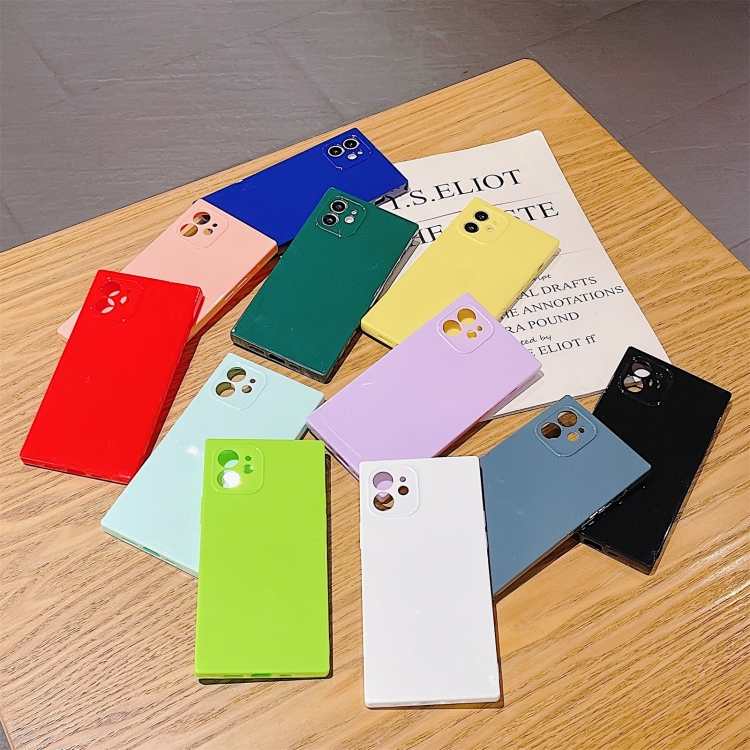 For iPhone 12 Solid Color Square Soft TPU Shockproof Case(Deep Green) For iPhone 12 Solid Color Square Soft TPU Shockproof Case(Deep Green)