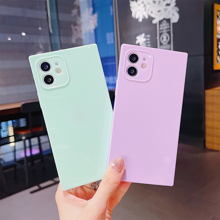 For iPhone 12 Solid Color Square Soft TPU Shockproof Case(Deep Green) For iPhone 12 Solid Color Square Soft TPU Shockproof Case(Deep Green)