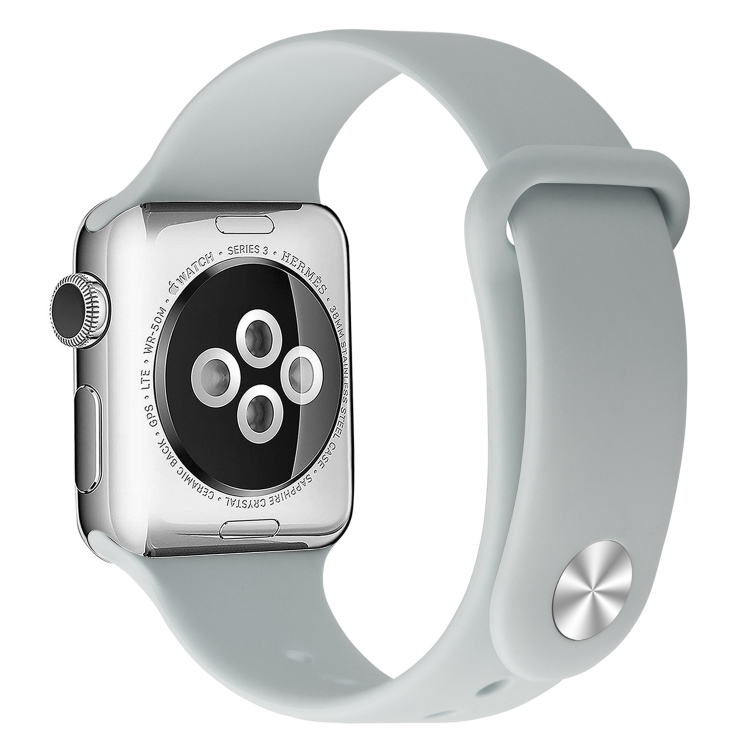 SUNSKY - Wheamband de la correa de reemplazo de silicona para Apple Watch  Series 6 \u0026 SE \u0026 5 \u0026 4 44mm / 3 \u0026 2 \u0026 1 42mm (blanco claro)