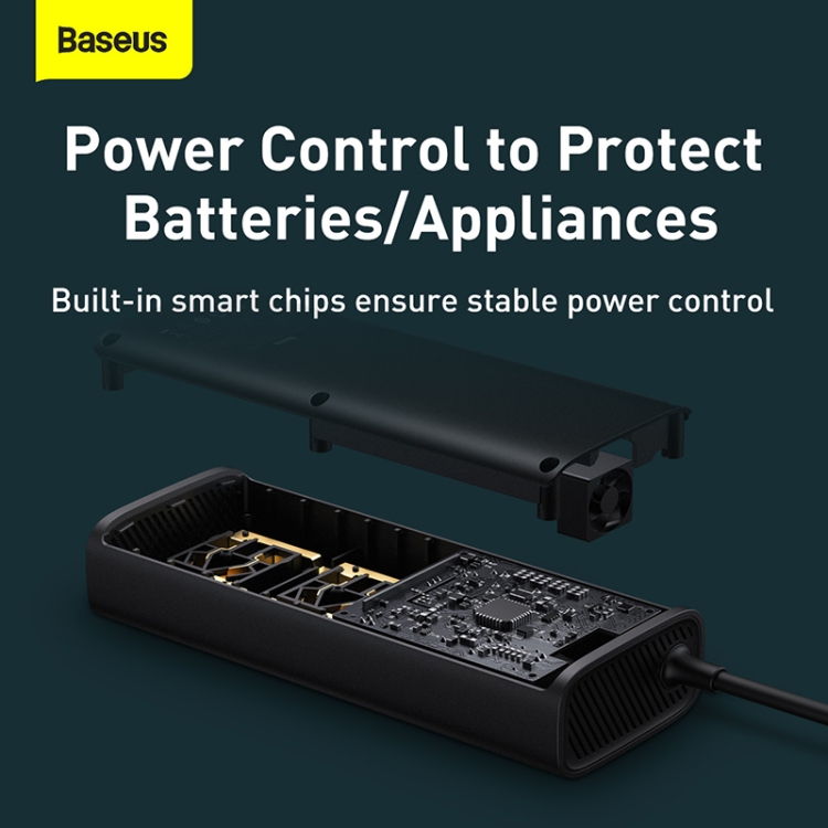Baseus CRNBQ-A01 150W 120V In-car Inverter, Plug Type: EU Plug(Black) - 5
