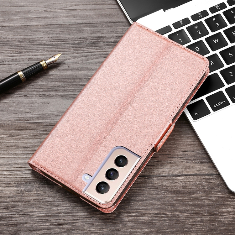 For Samsung Galaxy S21+ Ultra-thin Voltage Side Buckle PU + TPU Horizontal Flip Leather Case with Holder & Card Slot(Rose Gold) For Samsung Galaxy S21+ Ultra-thin Voltage Side Buckle PU + TPU Horizontal Flip Leather Case with Holder & Card Slot(Rose Gold)