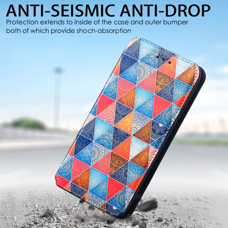 For iPhone 13 mini Colorful Magnetic Horizontal Flip PU Leather Case with Holder & Card Slot & Wallet (Rhombus Mandala) For iPhone 13 mini Colorful Magnetic Horizontal Flip PU Leather Case with Holder & Card Slot & Wallet (Rhombus Mandala)