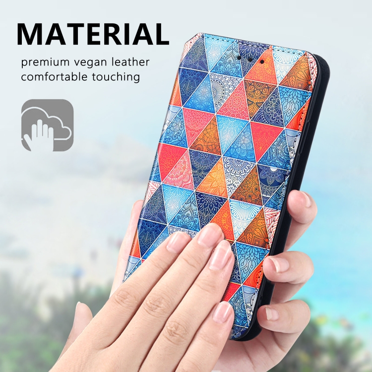 For iPhone 13 mini Colorful Magnetic Horizontal Flip PU Leather Case with Holder & Card Slot & Wallet (Rhombus Mandala) For iPhone 13 mini Colorful Magnetic Horizontal Flip PU Leather Case with Holder & Card Slot & Wallet (Rhombus Mandala)