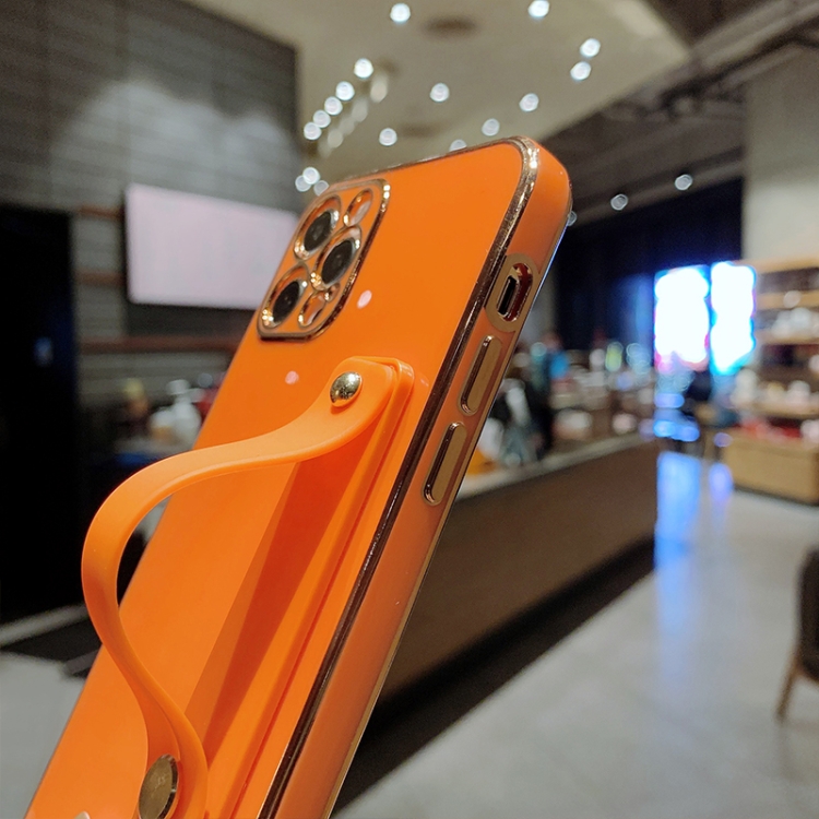 For iPhone 11 6D Pure Color Plating Protective Case with Wristband & Holder (Dark Green) For iPhone 11 6D Pure Color Plating Protective Case with Wristband & Holder (Dark Green)
