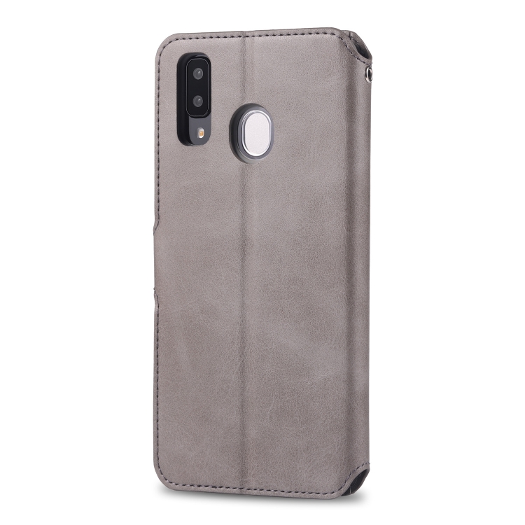 For Galaxy A20e AZNS Calf Texture Magnetic Horizontal Flip PU Leather Case with Holder & Card Slots & Photo Frame(Gray) For Galaxy A20e AZNS Calf Texture Magnetic Horizontal Flip PU Leather Case with Holder & Card Slots & Photo Frame(Gray)