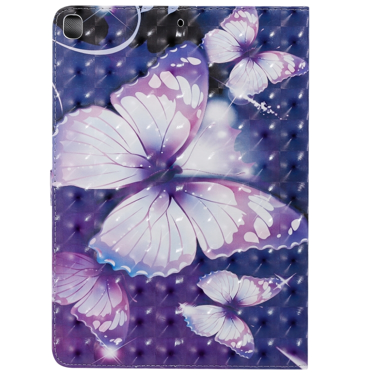 For iPad 10.2 / Pro 10.5 / Air 2019 3D Colored Drawing Horizontal Flip Leather Case with Holder & Card Slots & Wallet & Sleep / Wake-up Function(Purple Butterfly) For iPad 10.2 / Pro 10.5 / Air 2019 3D Colored Drawing Horizontal Flip Leather Case with Holder & Card Slots & Wallet & Sleep / Wake-up Function(Purple Butterfly)