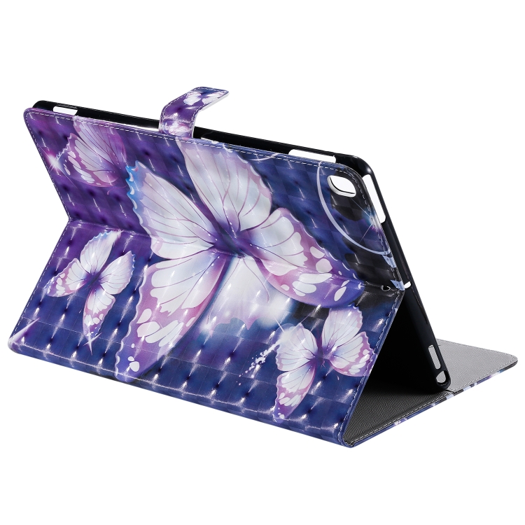 For iPad 10.2 / Pro 10.5 / Air 2019 3D Colored Drawing Horizontal Flip Leather Case with Holder & Card Slots & Wallet & Sleep / Wake-up Function(Purple Butterfly) For iPad 10.2 / Pro 10.5 / Air 2019 3D Colored Drawing Horizontal Flip Leather Case with Holder & Card Slots & Wallet & Sleep / Wake-up Function(Purple Butterfly)