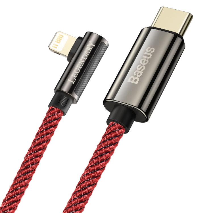 Baseus CACS000209 Legend Series PD 20W USB-C / Type-C to 8 Pin Elbow Fast Charging Data Cable, Cable Length:1m(Red) Baseus CACS000209 Legend Series PD 20W USB-C / Type-C to 8 Pin Elbow Fast Charging Data Cable, Cable Length:1m(Red)