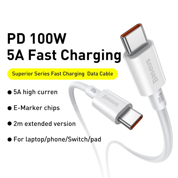Câble USB C pour Samsung - 2M - Fonction de charge rapide - 100W
