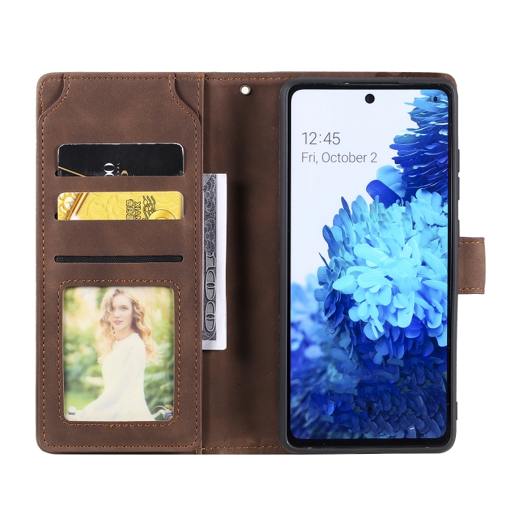 For Samsung Galaxy S20 FE Skin Feel Business Horizontal Flip PU Leather Case with Holder & Multi-Card Slots & Wallet & Lanyard & Photo Frame(Brown) For Samsung Galaxy S20 FE Skin Feel Business Horizontal Flip PU Leather Case with Holder & Multi-Card Slots & Wallet & Lanyard & Photo Frame(Brown)