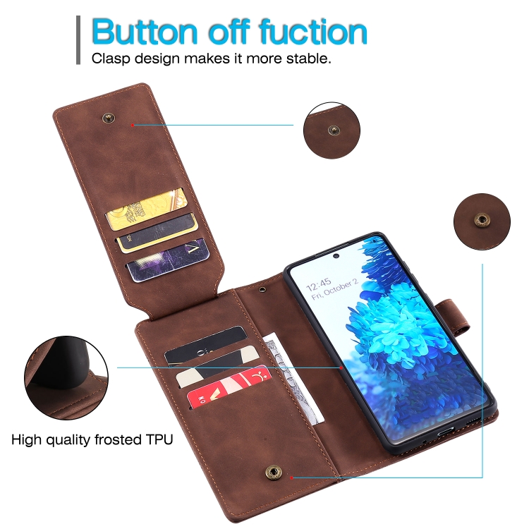 For Samsung Galaxy S20 FE Skin Feel Business Horizontal Flip PU Leather Case with Holder & Multi-Card Slots & Wallet & Lanyard & Photo Frame(Brown) For Samsung Galaxy S20 FE Skin Feel Business Horizontal Flip PU Leather Case with Holder & Multi-Card Slots & Wallet & Lanyard & Photo Frame(Brown)