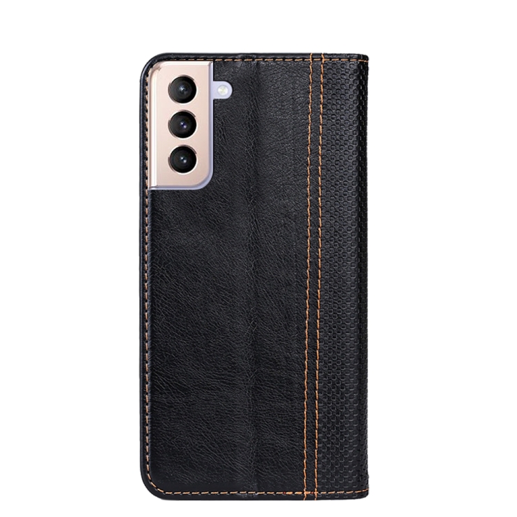 For Samsung Galaxy S21 5G Grid Texture Magnetic PU + TPU Horizontal Flip Leather Case with Holder & Card Slot(Black) For Samsung Galaxy S21 5G Grid Texture Magnetic PU + TPU Horizontal Flip Leather Case with Holder & Card Slot(Black)