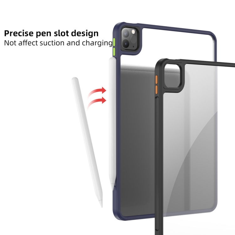 For iPad Pro 12.9 2022 / 2021 / 2020 Mutural Qing Xiu Series PC + TPU Shockproof Tablet Case with Pen Slot(Blue) For iPad Pro 12.9 2022 / 2021 / 2020 Mutural Qing Xiu Series PC + TPU Shockproof Tablet Case with Pen Slot(Blue)