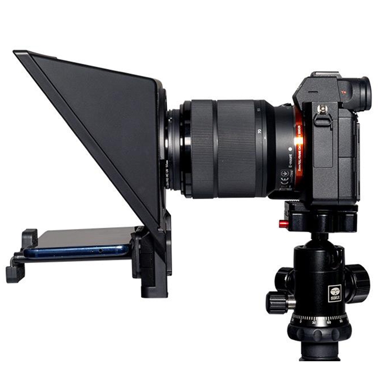 タブレット/スマートフォンカメラ用 ポータブルテレプロンプターキット