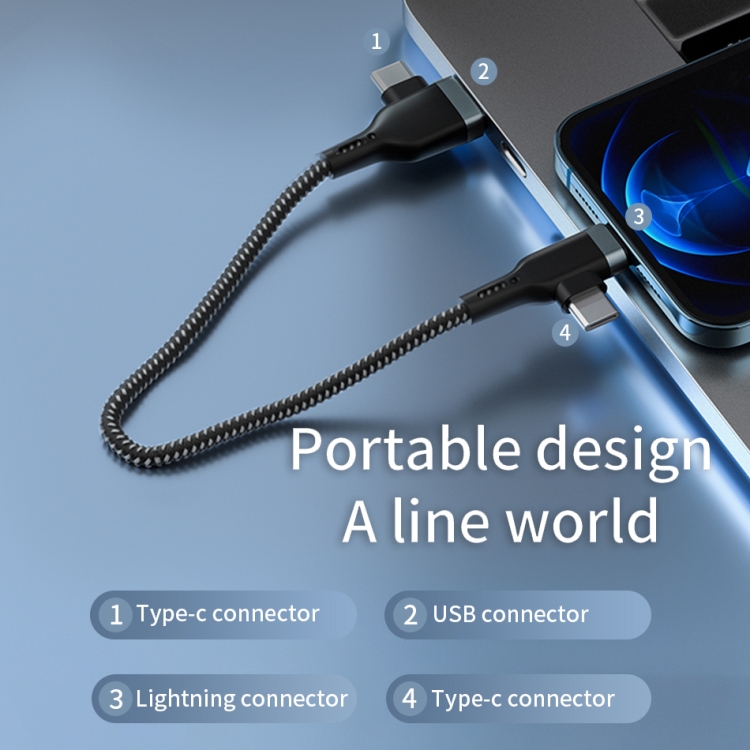 WIWU PT04 USB-C / Type-C to 8 Pin Platinum Data Cable, Cable Length:3m(Black) WIWU PT04 USB-C / Type-C to 8 Pin Platinum Data Cable, Cable Length:3m(Black)