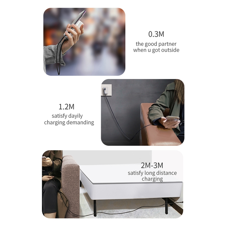WIWU PT04 USB-C / Type-C to 8 Pin Platinum Data Cable, Cable Length:3m(Black) WIWU PT04 USB-C / Type-C to 8 Pin Platinum Data Cable, Cable Length:3m(Black)