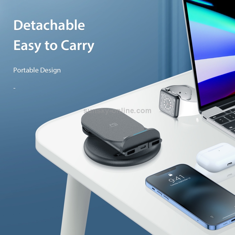 DUX DUCIS C7 3 In 1 Multi-function Removable Smart Wireless Charging Stand for iPhone / Apple Watch / AirPods(Black) DUX DUCIS C7 3 In 1 Multi-function Removable Smart Wireless Charging Stand for iPhone / Apple Watch / AirPods(Black)