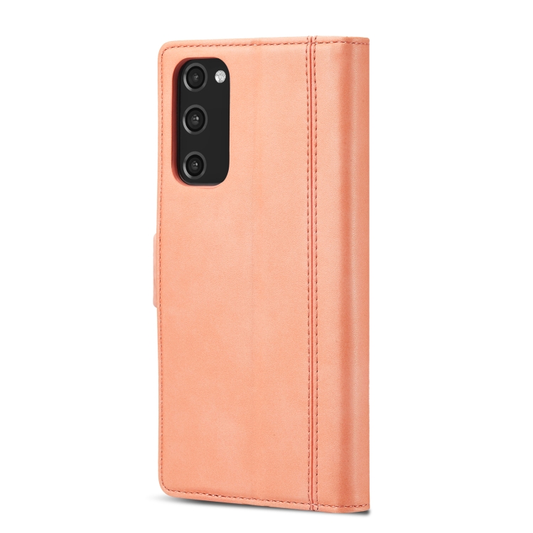 For Samsung Galaxy S20 FE LC.IMEEKE Magnetic Buckle PU + TPU Horizontal Flip Leather Case with Holder & Card Slots & Wallet(Rose Gold) For Samsung Galaxy S20 FE LC.IMEEKE Magnetic Buckle PU + TPU Horizontal Flip Leather Case with Holder & Card Slots & Wallet(Rose Gold)