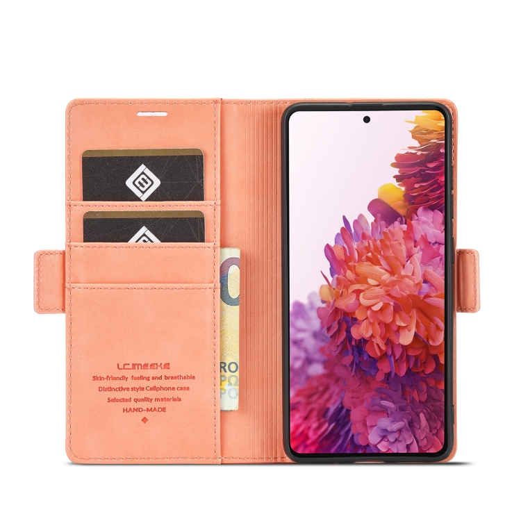 For Samsung Galaxy S20 FE LC.IMEEKE Magnetic Buckle PU + TPU Horizontal Flip Leather Case with Holder & Card Slots & Wallet(Rose Gold) For Samsung Galaxy S20 FE LC.IMEEKE Magnetic Buckle PU + TPU Horizontal Flip Leather Case with Holder & Card Slots & Wallet(Rose Gold)