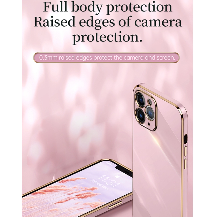 For iPhone 11 Pro Max XINLI Straight Edge 6D Electroplate TPU Phone Case with Ring Holder (White) For iPhone 11 Pro Max XINLI Straight Edge 6D Electroplate TPU Phone Case with Ring Holder (White)