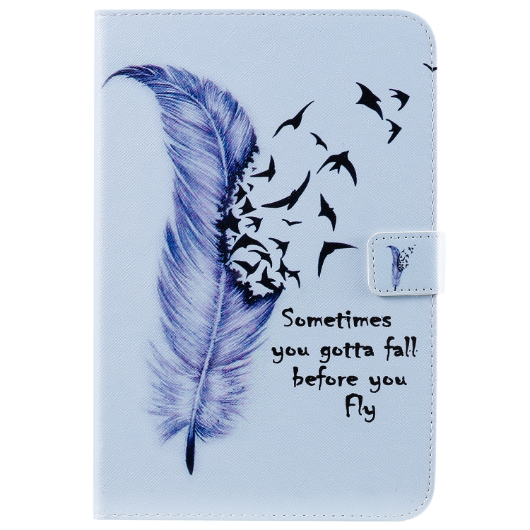 For iPad Mini 2019 & 4 & 3 & 2 & 1 3D Colored Drawing Horizontal Flip Leather Case with Holder & Card Slots & Wallet & Sleep / Wake-up Function(Feather) For iPad Mini 2019 & 4 & 3 & 2 & 1 3D Colored Drawing Horizontal Flip Leather Case with Holder & Card Slots & Wallet & Sleep / Wake-up Function(Feather)