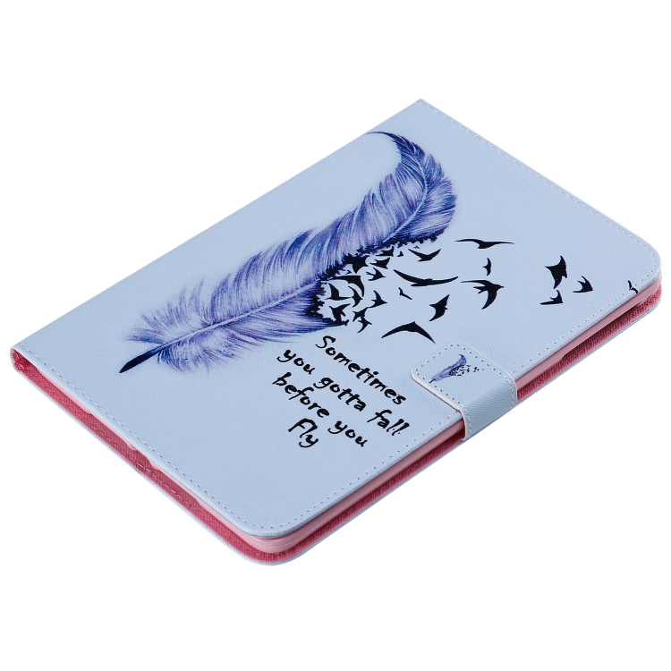 For iPad Mini 2019 & 4 & 3 & 2 & 1 3D Colored Drawing Horizontal Flip Leather Case with Holder & Card Slots & Wallet & Sleep / Wake-up Function(Feather) For iPad Mini 2019 & 4 & 3 & 2 & 1 3D Colored Drawing Horizontal Flip Leather Case with Holder & Card Slots & Wallet & Sleep / Wake-up Function(Feather)
