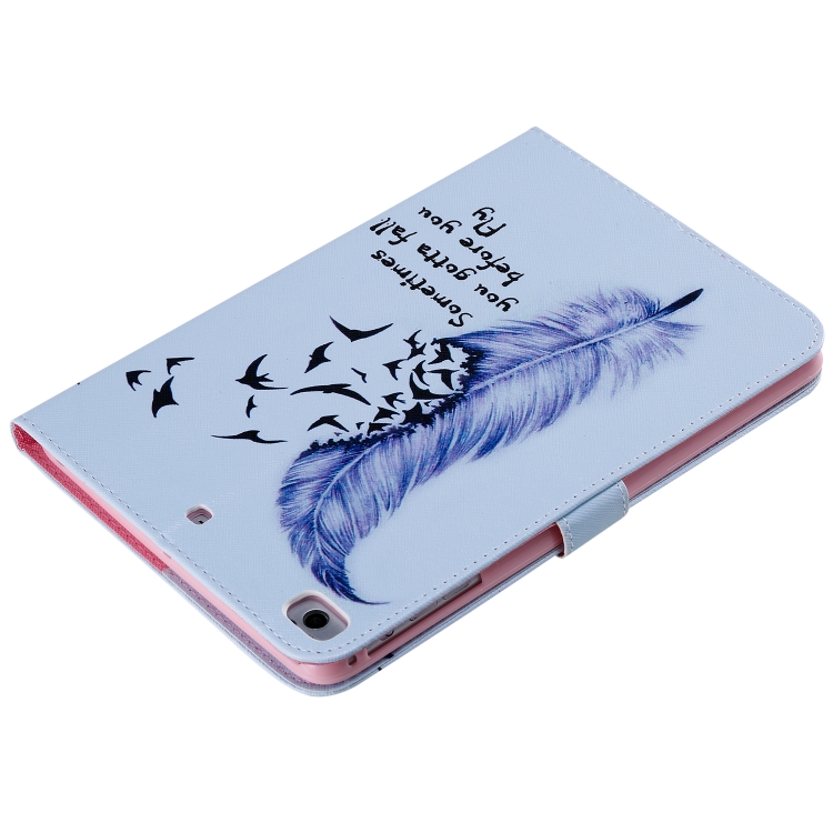 For iPad Mini 2019 & 4 & 3 & 2 & 1 3D Colored Drawing Horizontal Flip Leather Case with Holder & Card Slots & Wallet & Sleep / Wake-up Function(Feather) For iPad Mini 2019 & 4 & 3 & 2 & 1 3D Colored Drawing Horizontal Flip Leather Case with Holder & Card Slots & Wallet & Sleep / Wake-up Function(Feather)