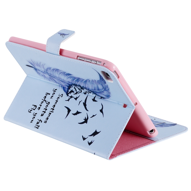 For iPad Mini 2019 & 4 & 3 & 2 & 1 3D Colored Drawing Horizontal Flip Leather Case with Holder & Card Slots & Wallet & Sleep / Wake-up Function(Feather) For iPad Mini 2019 & 4 & 3 & 2 & 1 3D Colored Drawing Horizontal Flip Leather Case with Holder & Card Slots & Wallet & Sleep / Wake-up Function(Feather)