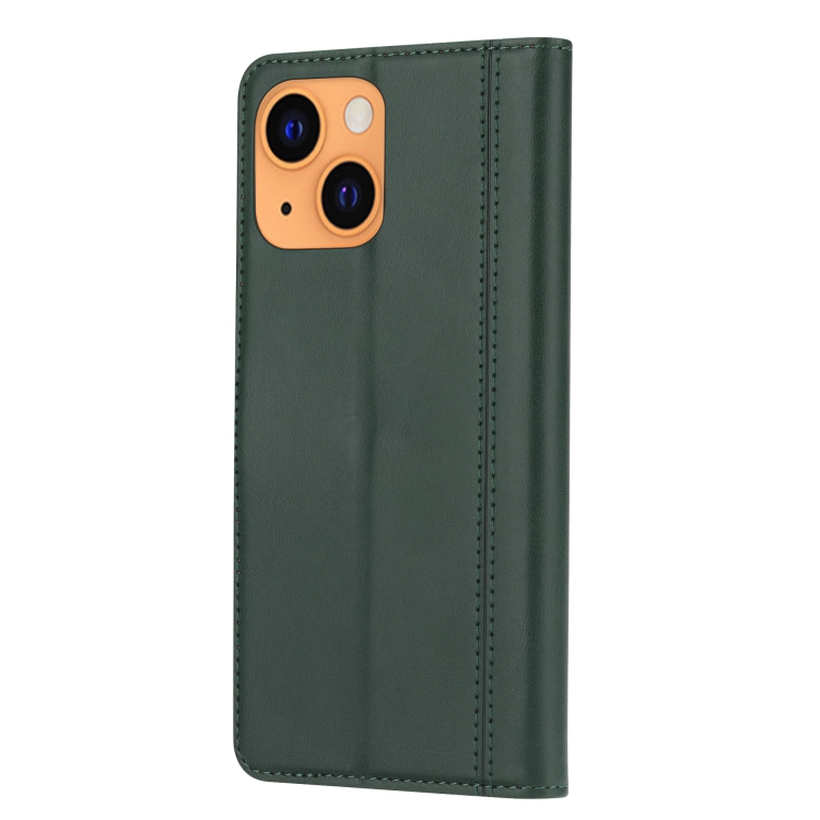For iPhone 13 mini Calf Texture Double Fold Clasp Horizontal Flip Leather Case with Photo Frame & Holder & Card Slots & Wallet (Green) For iPhone 13 mini Calf Texture Double Fold Clasp Horizontal Flip Leather Case with Photo Frame & Holder & Card Slots & Wallet (Green)