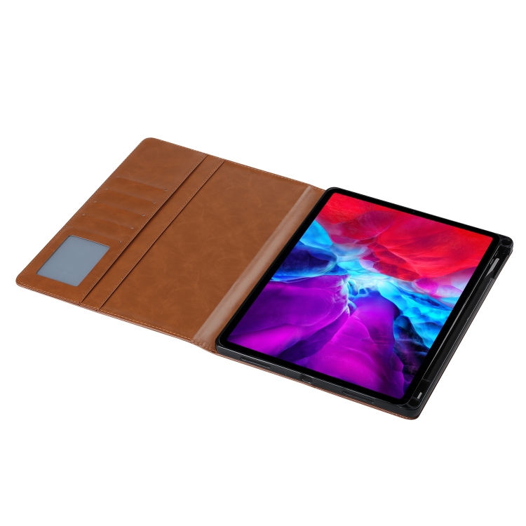 For iPad Air 13 2024 / iPad Pro 12.9 2022 / 2021 / 2010 Knead Skin Texture Horizontal Flip Leather Tablet Case with Photo Frame & Holder & Card Slots & Wallet (Brown) For iPad Air 13 2024 / iPad Pro 12.9 2022 / 2021 / 2010 Knead Skin Texture Horizontal Flip Leather Tablet Case with Photo Frame & Holder & Card Slots & Wallet (Brown)