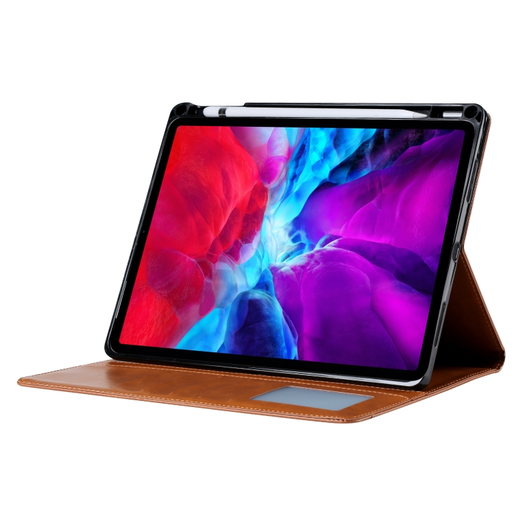 For iPad Air 13 2024 / iPad Pro 12.9 2022 / 2021 / 2010 Knead Skin Texture Horizontal Flip Leather Tablet Case with Photo Frame & Holder & Card Slots & Wallet (Brown) For iPad Air 13 2024 / iPad Pro 12.9 2022 / 2021 / 2010 Knead Skin Texture Horizontal Flip Leather Tablet Case with Photo Frame & Holder & Card Slots & Wallet (Brown)
